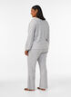 Jersey trousers with ribbed texture and flare, Grey, Model image number 1