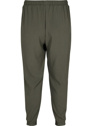 Trousers with pockets and elasticated trim, Dark Olive, Packshot image number 1