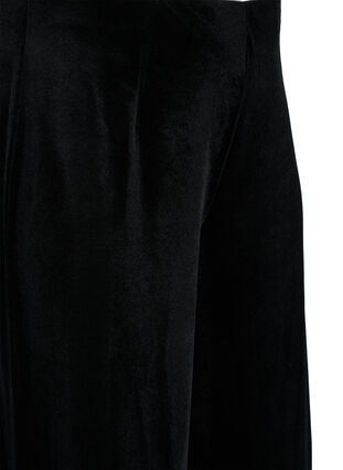 Wide leg velvet trousers, Black, Packshot image number 2