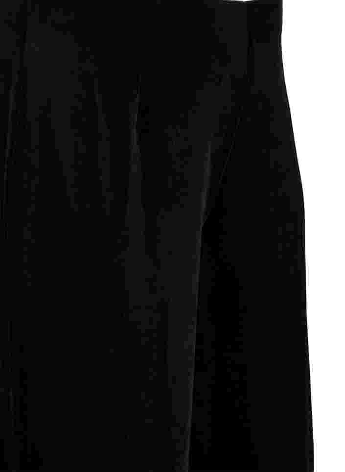Wide leg velvet trousers, Black, Packshot image number 2