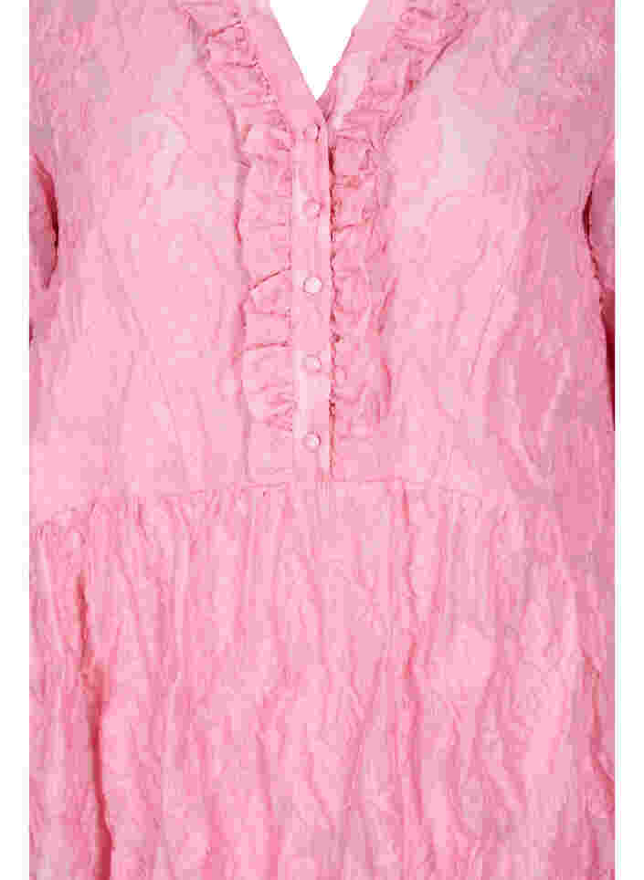 Jacquard A-line dress with ruffles, Cashmere Rose, Packshot image number 2