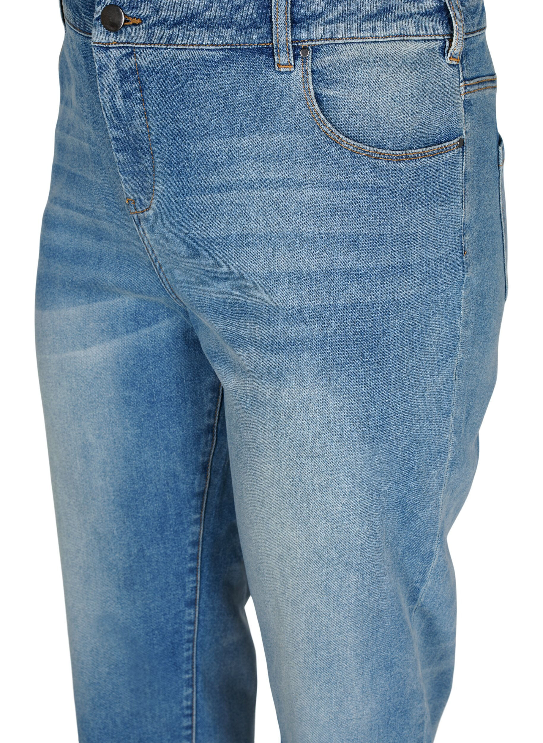 Zizzifashion 7/8 jeans with raw hems and high waist, Light Blue, Packshot image number 2