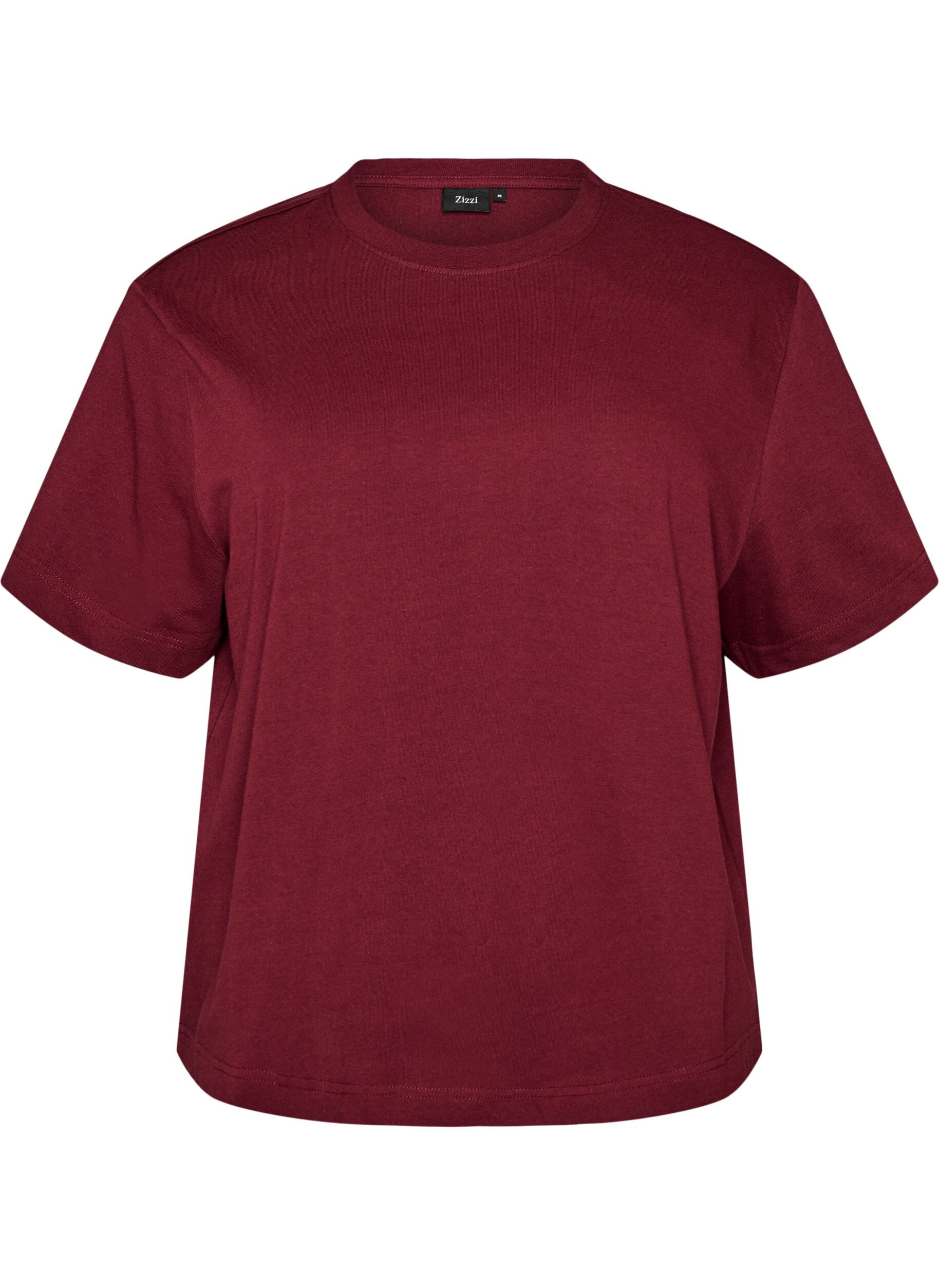 ZizzifashionBoxy cotton T-shirt, Red, Packshot image number 0