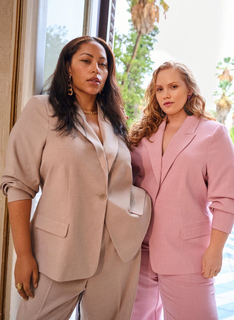 Classic blazer with single button closure and pockets, Rose, Image image number 0