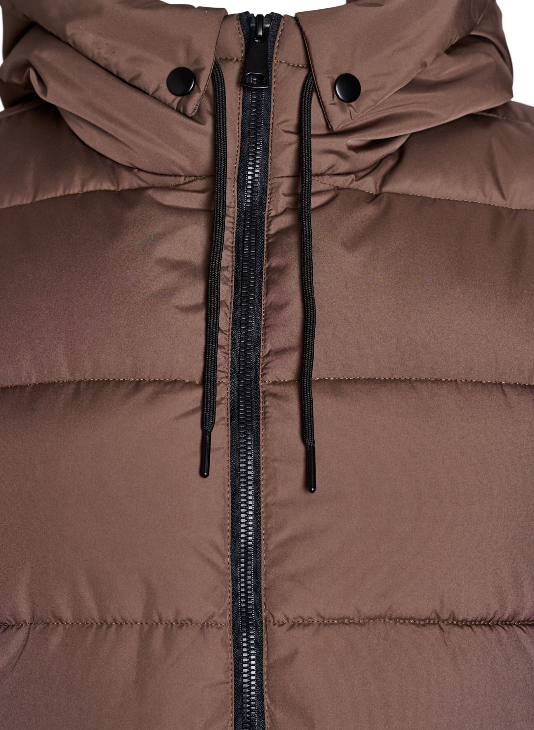 ZizzifashionLong vest with hood and pockets, Brown, Packshot image number 2