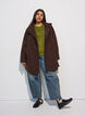 Short coat with A-line shape, Brown, Model image number 1