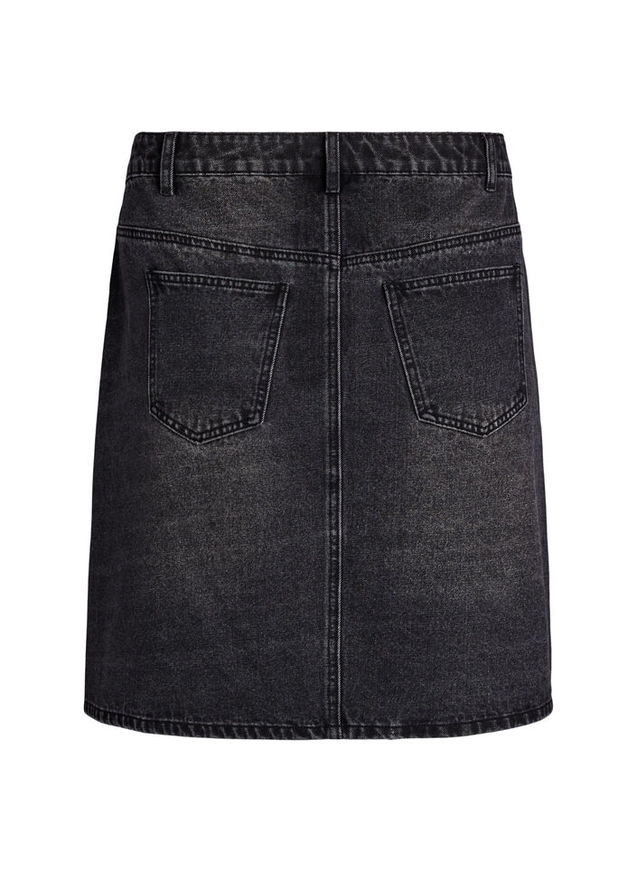 Short denim skirt with rhinestones, Grey, Packshot