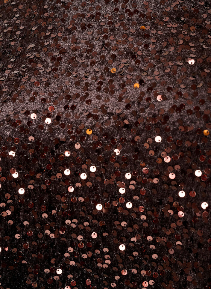 Sequin blouse with elbow-length sleeves, Brown, Packshot image number 2