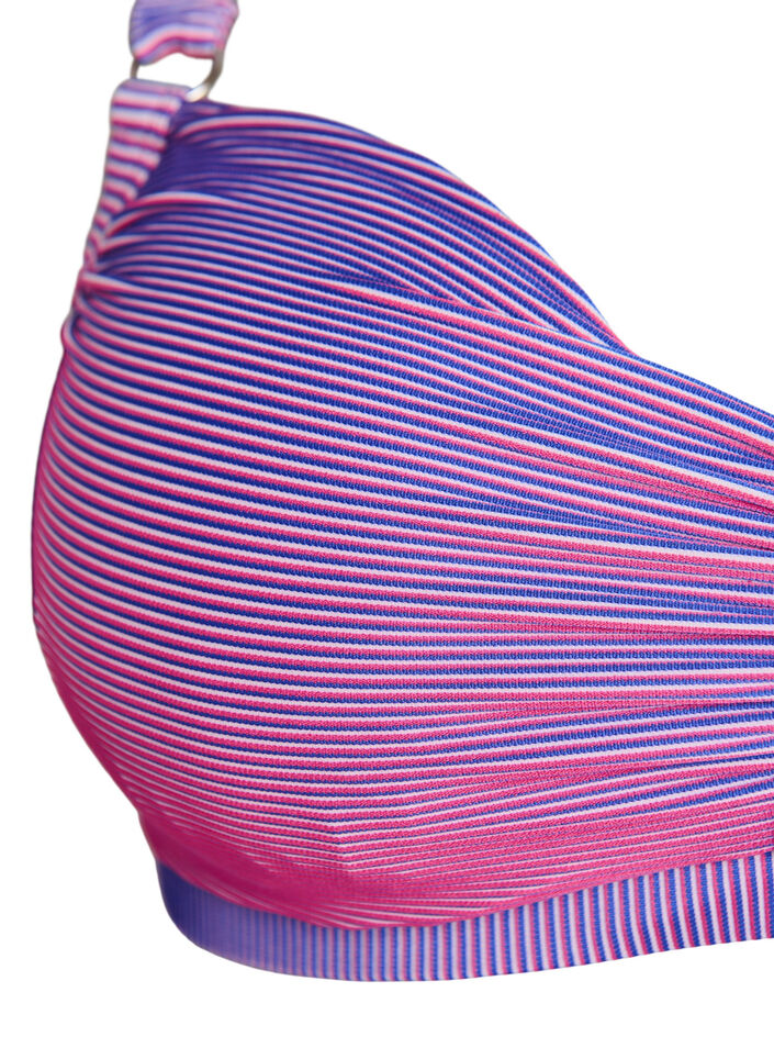 Striped underwired bikini top, Pink, Packshot image number 2