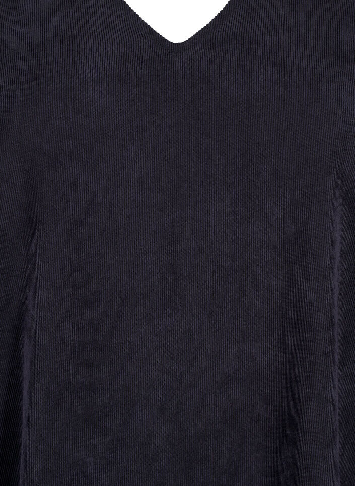 Short velvet dress with pockets, Black, Packshot image number 2