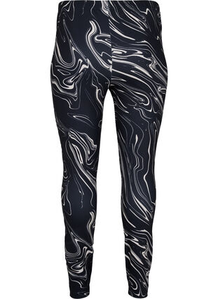 Printed leggings, Black Swirl AOP, Packshot image number 1