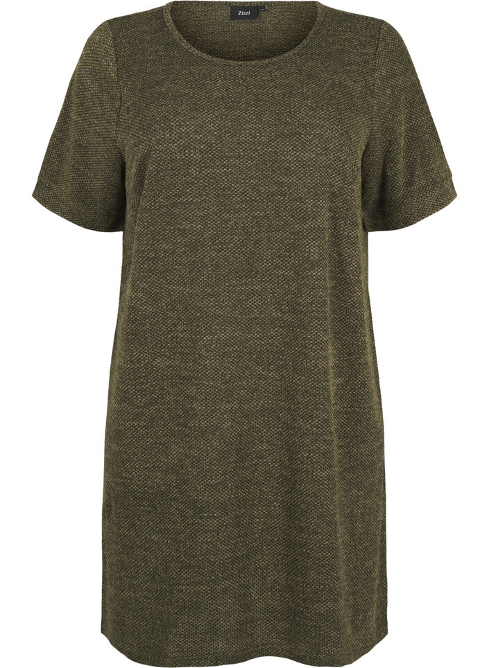 T-shirt dress with short sleeves, Winter Moss, Packshot image number 0