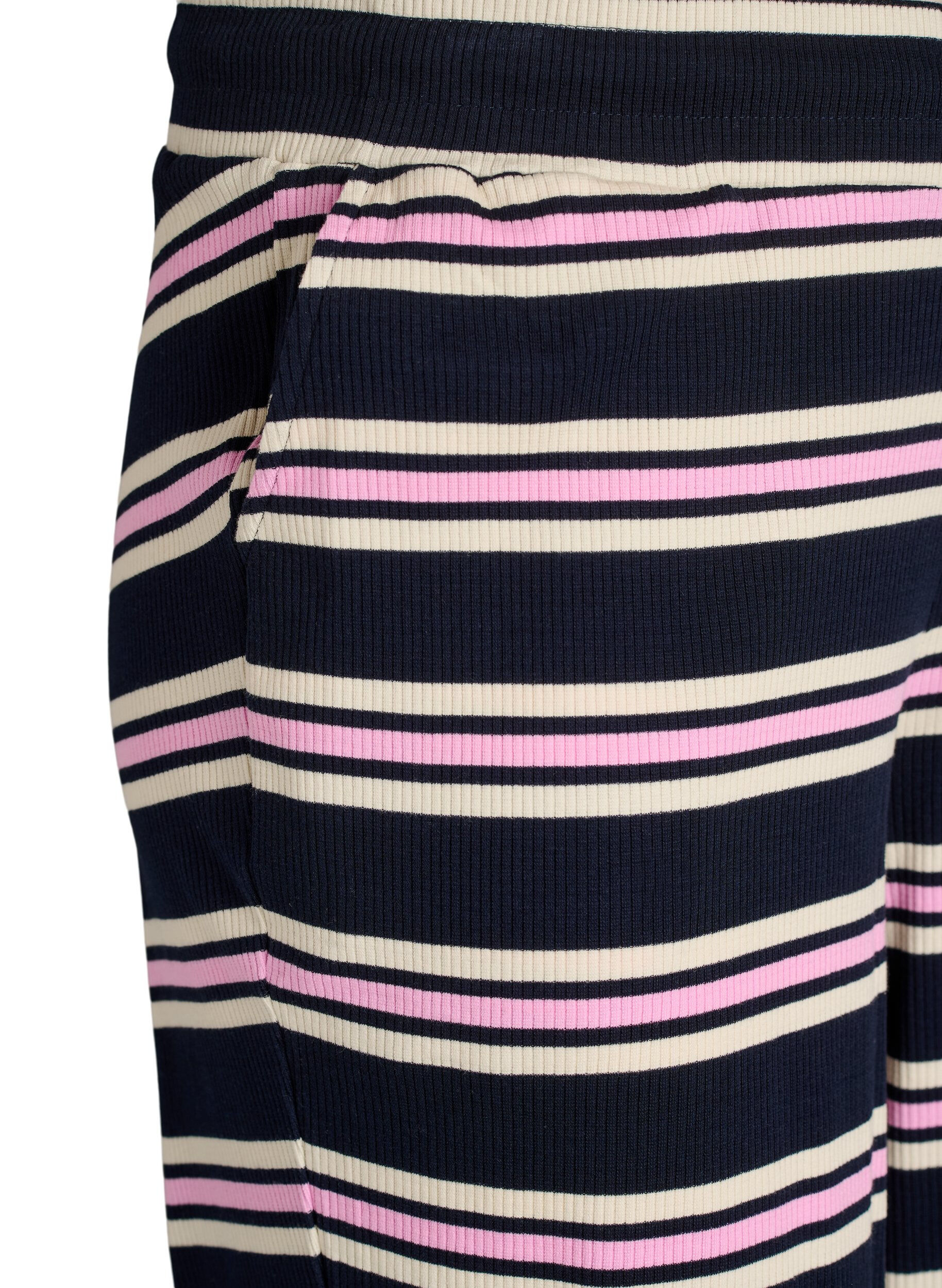 Zizzifashion Striped pyjama bottoms with wide legs, Blue, Packshot image number 2