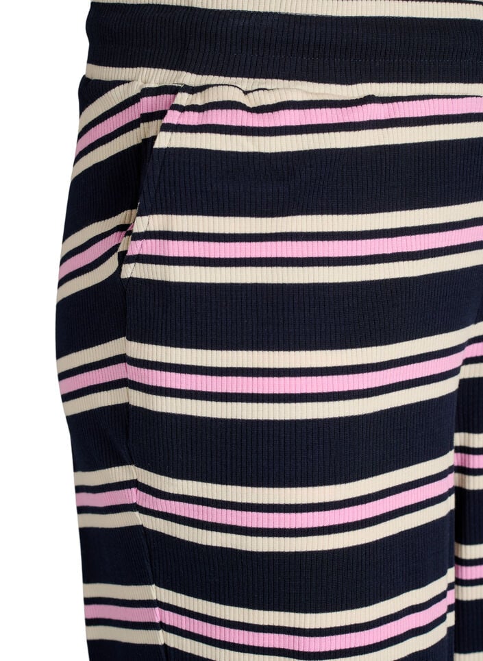 Striped pyjama bottoms with wide legs, Blue, Packshot