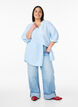 Striped tunic with 3/4 sleeves, Light Blue, Model image number 1
