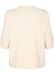Knitted blouse with openwork pattern and short sleeves, Birch Mel., Packshot image number 1