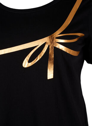 Christmas t-shirt in cotton, Black Copper Bow, Packshot image number 2