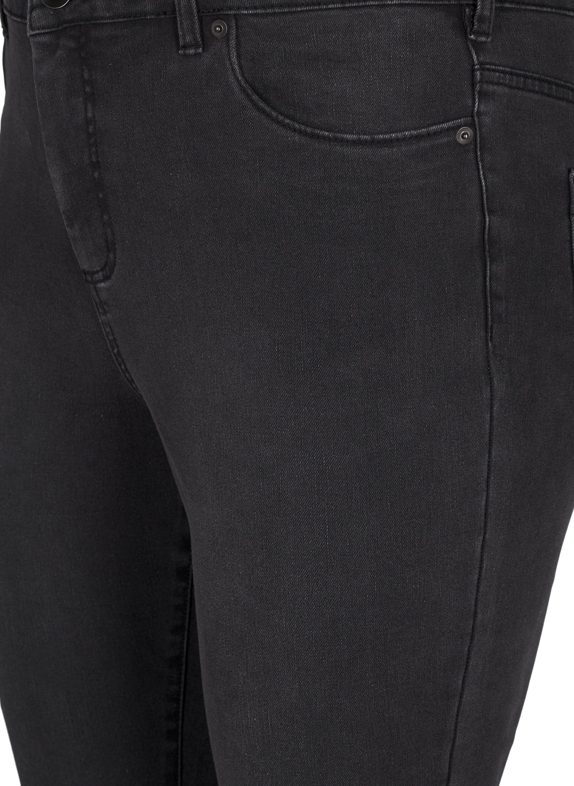 Zizzifashion Amy jeans with a high waist and super slim fit, Dark Grey, Packshot image number 2