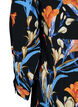 Printed dress with drawstring at the waist, Black Flower AOP, Packshot image number 3
