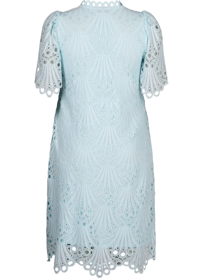 Crochet dress with short sleeves, Delicate Blue, Packshot image number 1
