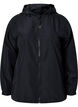 Short jacket with hood and adjustable bottom, Black, Packshot image number 0