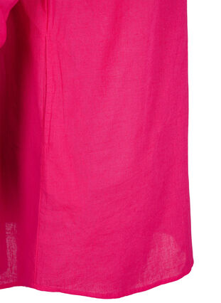 Hooded tunic in cotton and linen, Bright Rose, Packshot image number 3