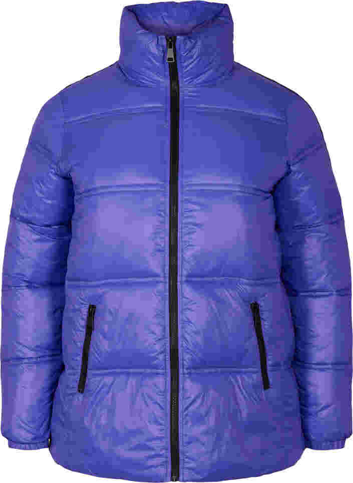 	 Short puffer jacket with zip, Ultra Violet, Packshot