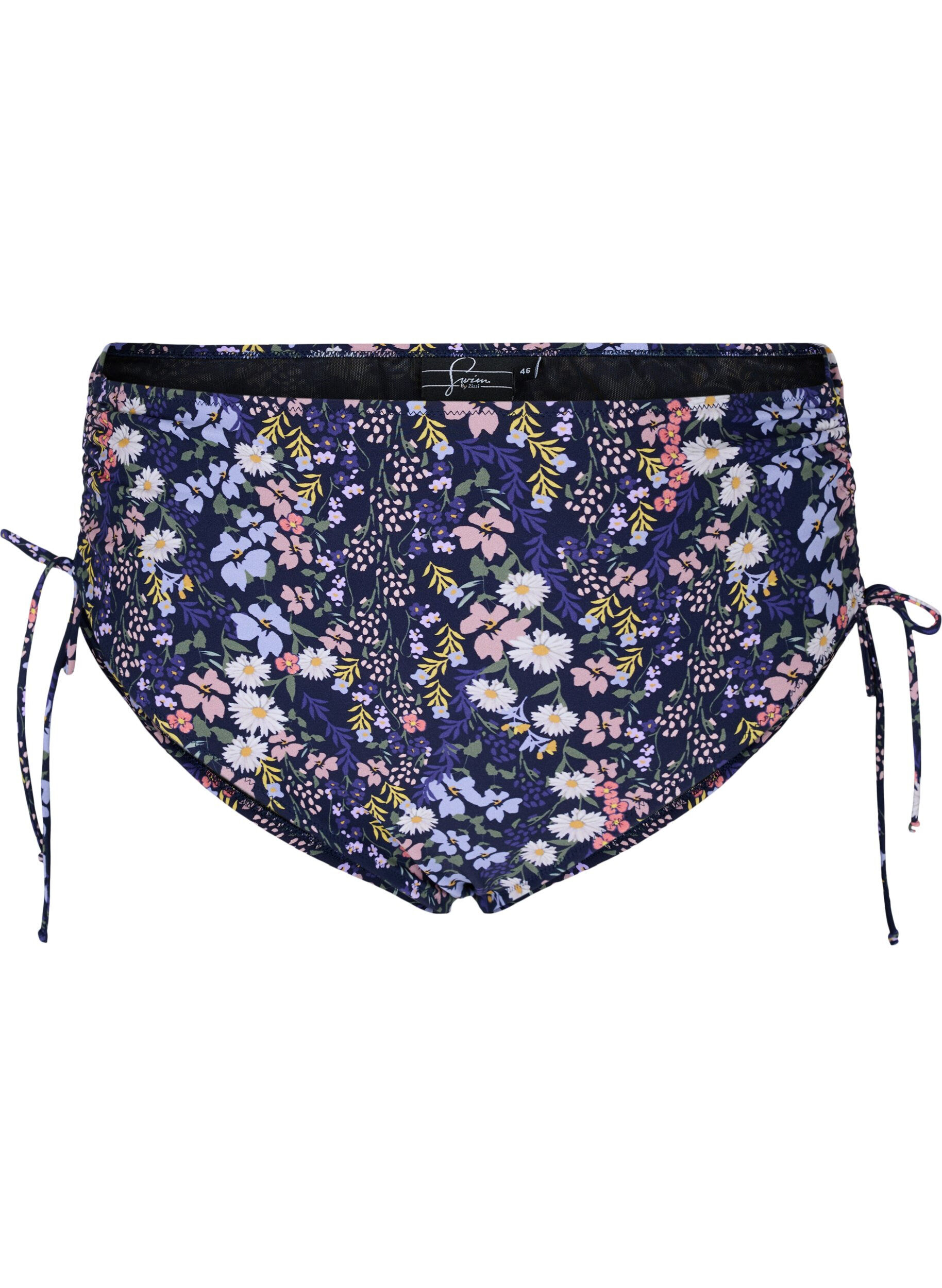 Zizzifashion Printed bikini bottoms with a high waist, Ditsy Flower, Packshot image number 0