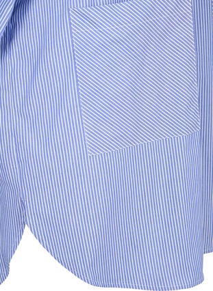 Loose-fitting striped cotton shirt, Baja Blue Stripe, Packshot image number 3