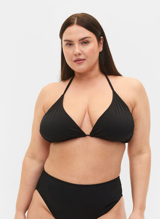 Triangle bikini bra, Black, Model image number 0
