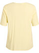 Short-sleeved woven blouse with round neck, Yellow, Packshot image number 1