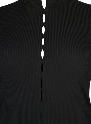 Fitted dress with cut-out details, Black, Packshot image number 2
