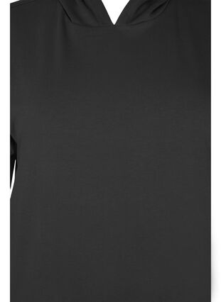 Short-sleeved jumper dress with hood, Black, Packshot image number 2