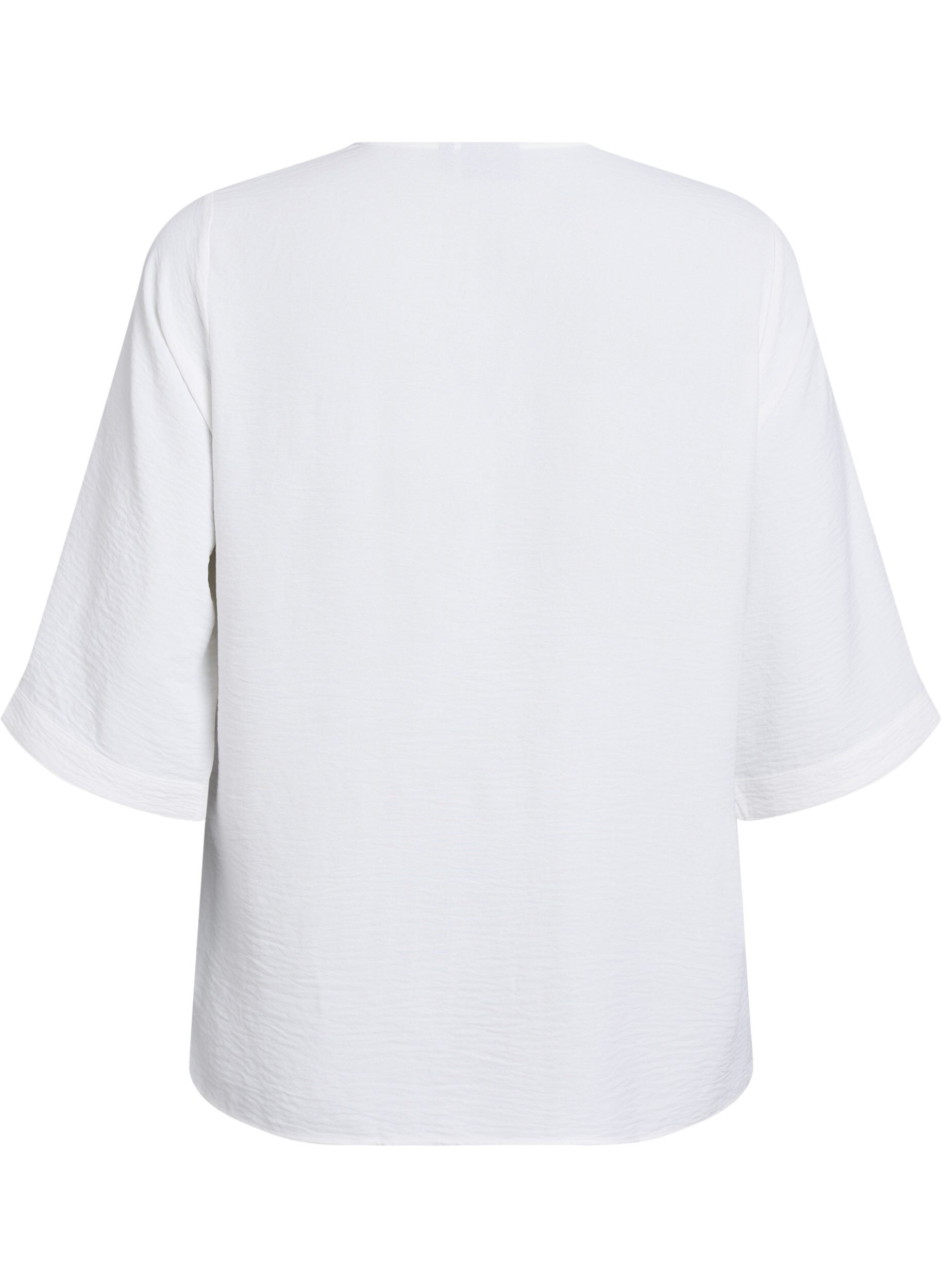 ZizzifashionShirt Blouse with V-Neck and 3/4 Sleeves, Vanilla, Packshot image number 1