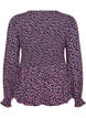 Blouse with smocked top and floral print, Blue, Packshot image number 1