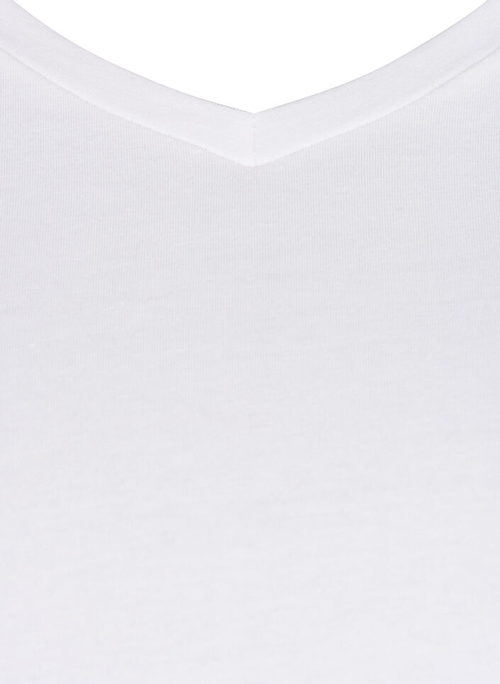 Basic plain cotton t-shirt, White, Packshot image number 2
