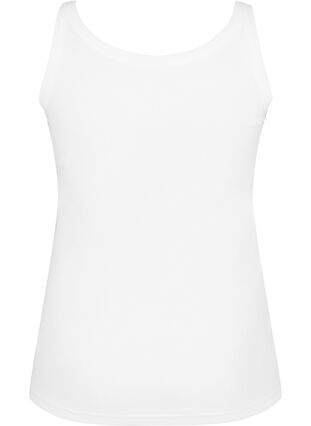 Ribbed tank top in cotton, Bright White, Packshot image number 1