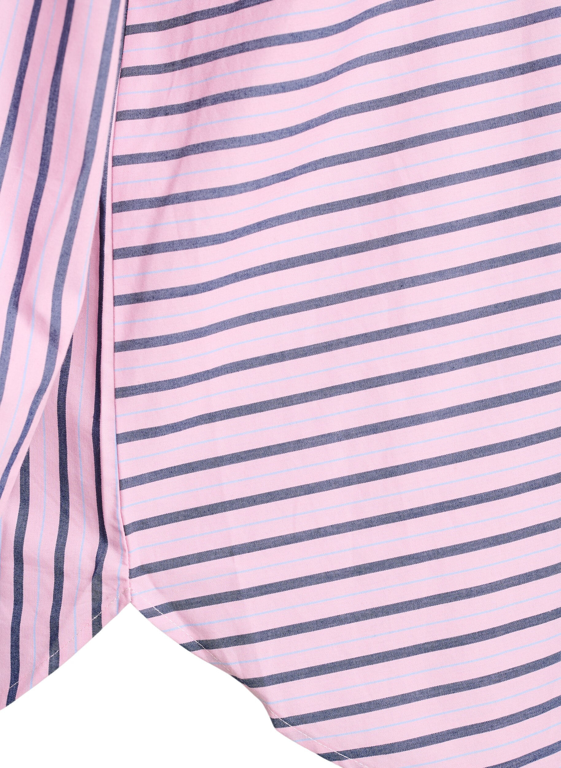 Zizzifashion Striped shirt with a classic collar and long sleeves, Pink, Packshot image number 3