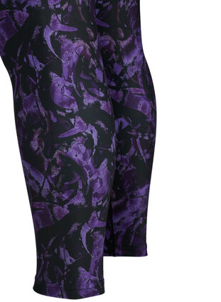 Cropped gym leggings with print, Multi Purple, Packshot image number 3