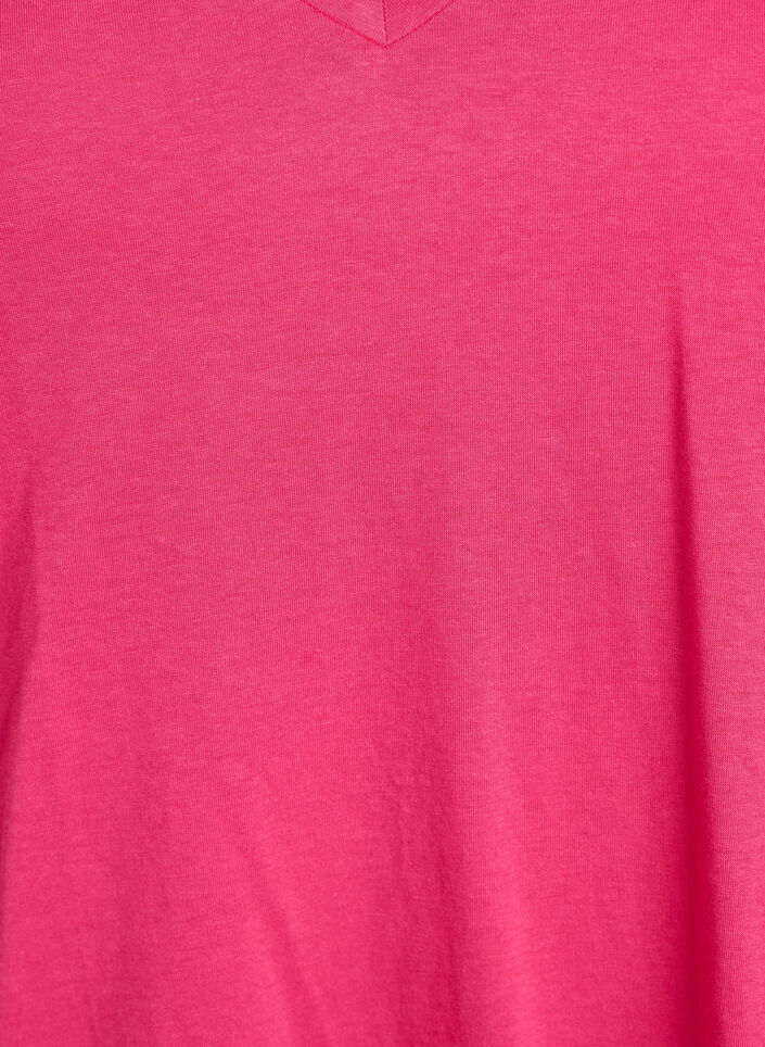 Short sleeve t-shirt with v-neckline, Pink, Packshot image number 2