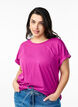 Short sleeve cotton blend T-shirt, Purple, Model image number 0