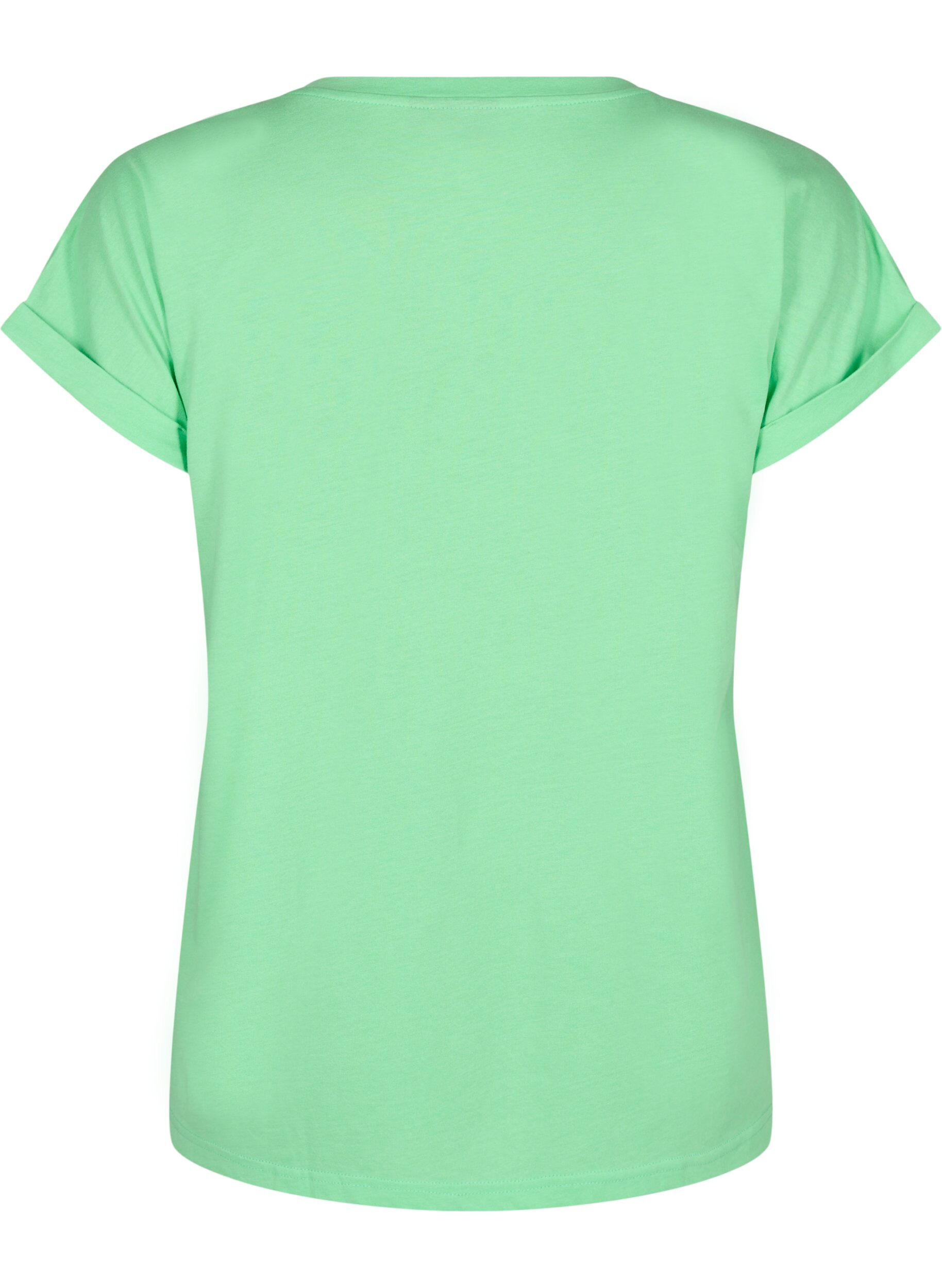 Zizzifashion Short sleeved cotton blend t-shirt, Green, Packshot image number 1