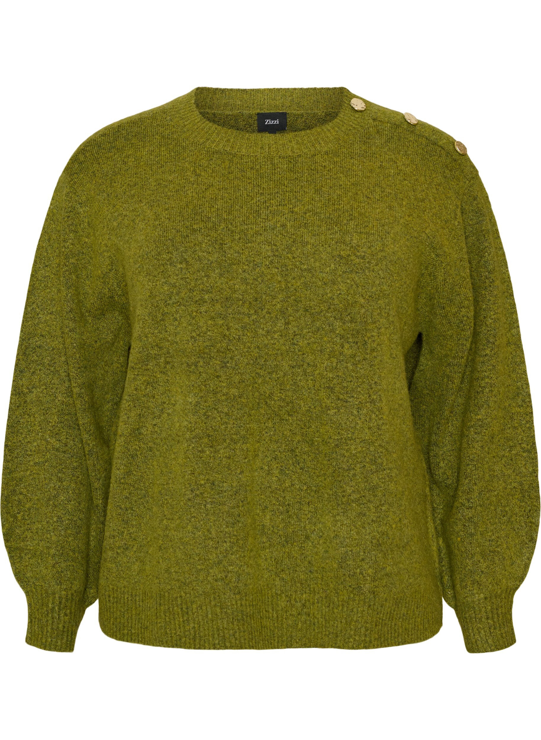 Knit blouse with button detail