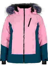 Ski jacket with detachable hood, Sea Pink Comb, Packshot