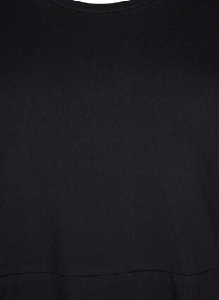 Solid-color cotton dress with short sleeves, Black Solid, Packshot image number 2