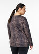 Long-sleeved workout top with leopard print, Brown, Model image number 2