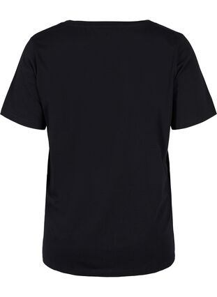 Short sleeved pyjama t-shirt with print, Black HEARTBEAT, Packshot image number 1