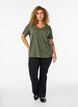 Short-sleeved t-shirt with v-neck, Green, Model image number 1