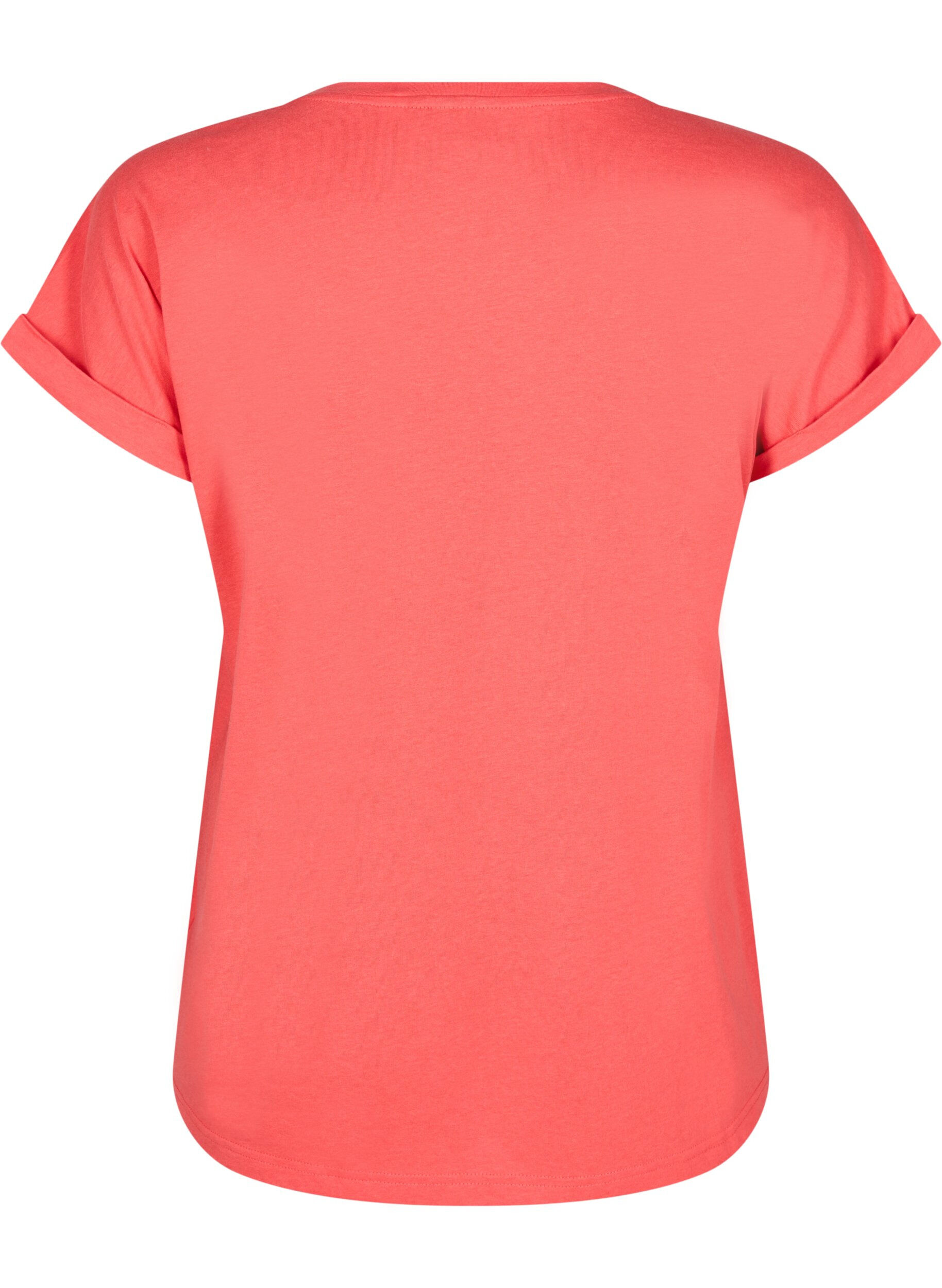 ZizzifashionShort sleeve cotton blend T-shirt, Red, Packshot image number 1