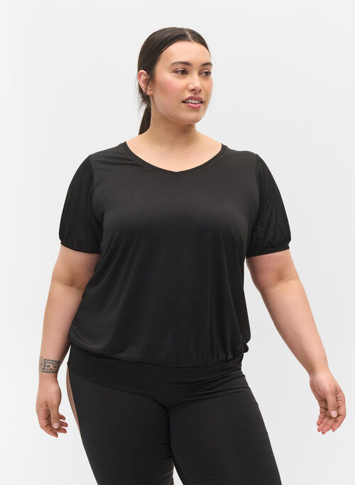 Short-sleeved exercise top